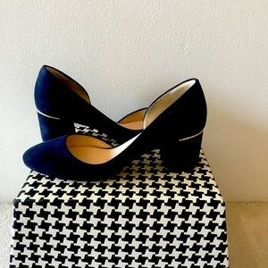 Navy suede Cole Haan pumps